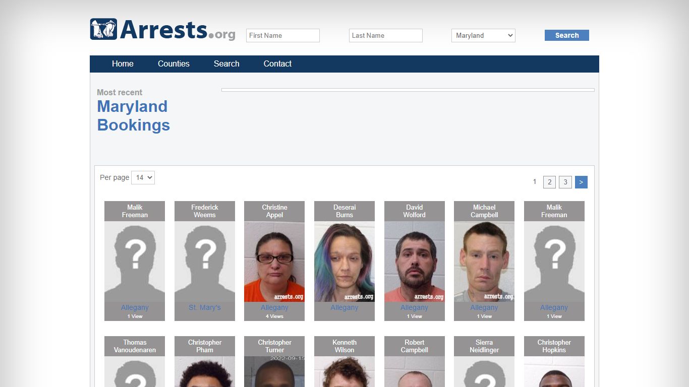 Maryland Arrests and Inmate Search